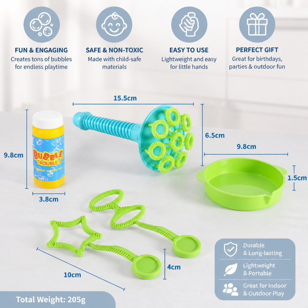 Magic Bubble Blower Stick Set