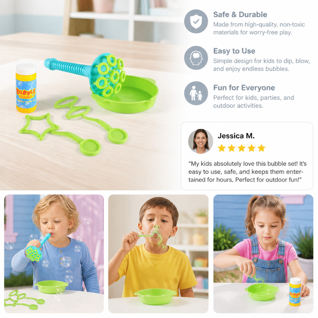 Magic Bubble Blower Stick Set