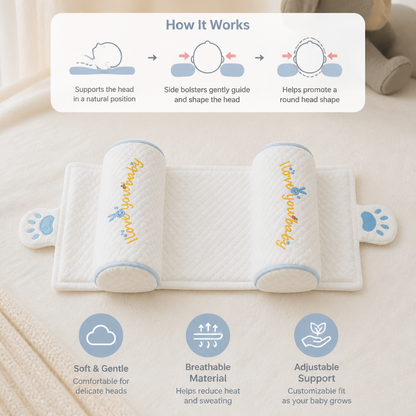 Adjustable Baby Head Shaping Pillow with Millet Filling