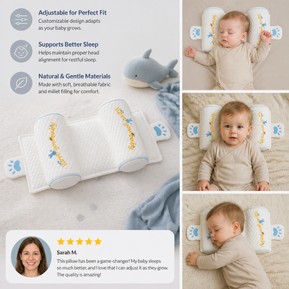 Adjustable Baby Head Shaping Pillow with Millet Filling