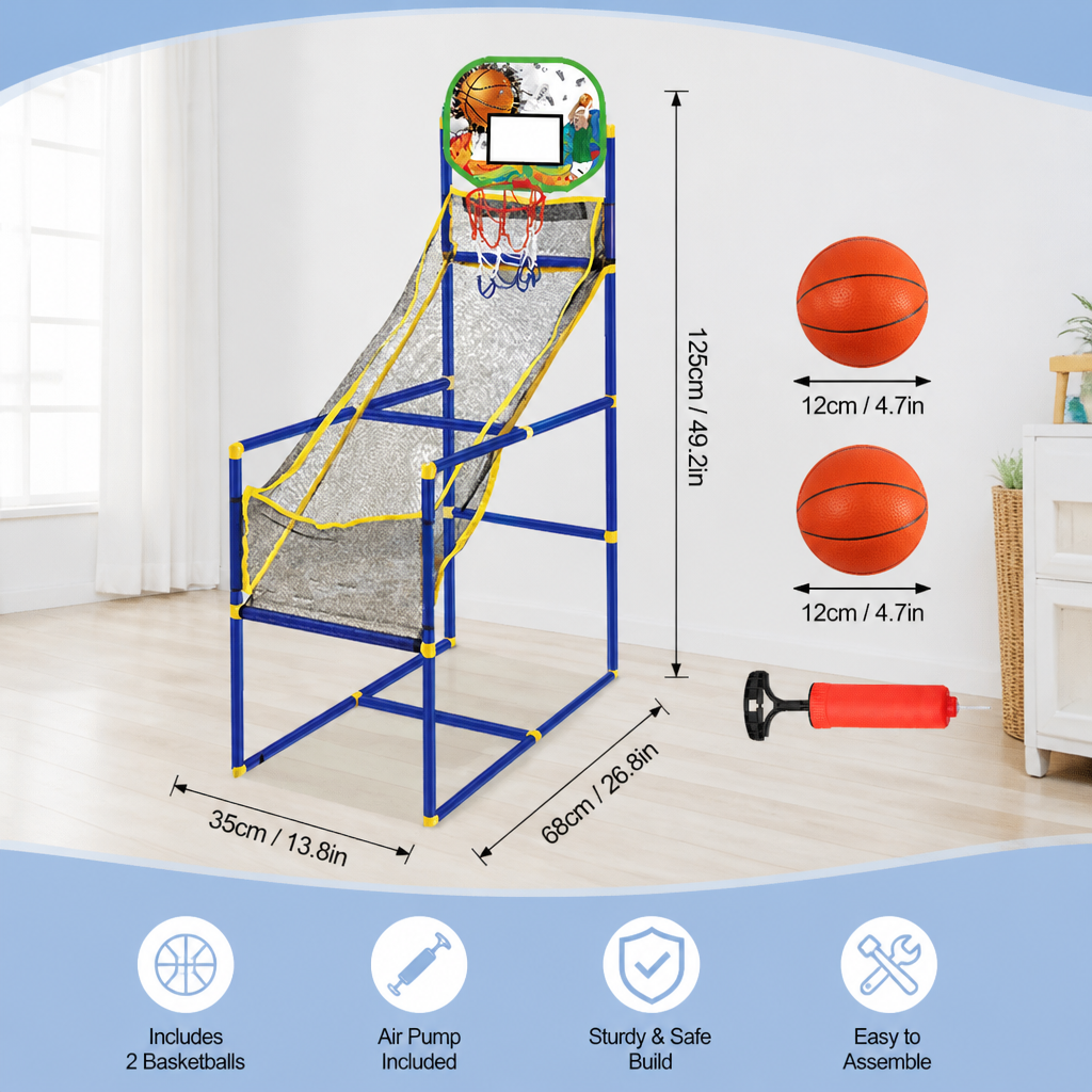 Adjustable Kids Basketball Hoop Set - That Grows With Your Kids