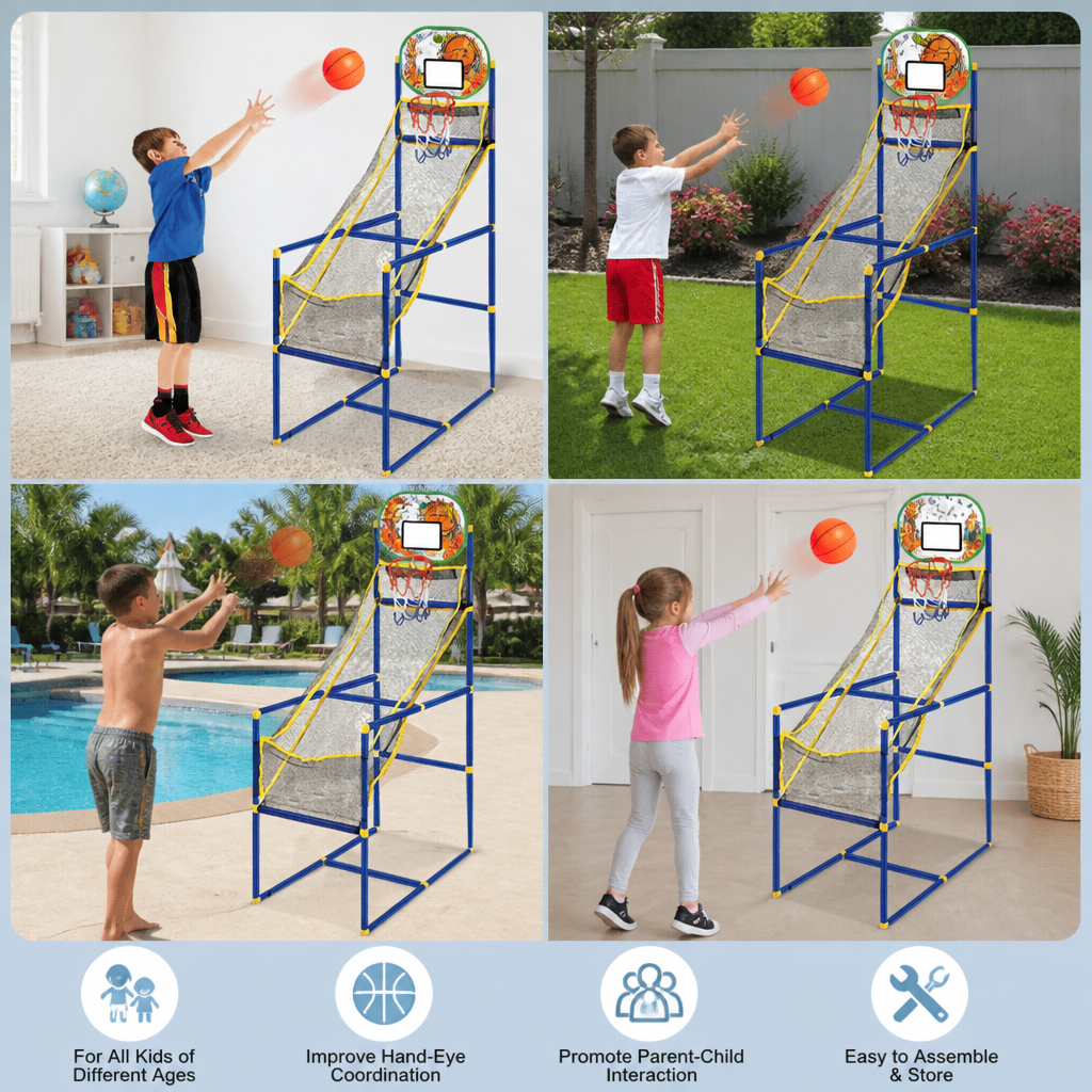 Adjustable Kids Basketball Hoop Set - That Grows With Your Kids