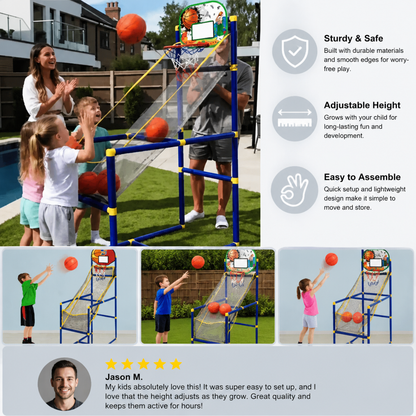 Adjustable Kids Basketball Hoop Set - That Grows With Your Kids