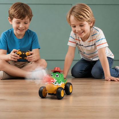 Remote Control Crocodile Stunt Car – Lights, Spray & Sound Effects