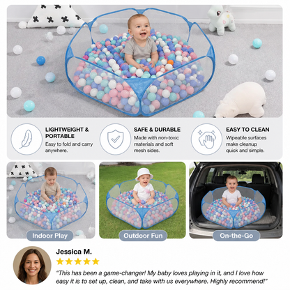 Portable Pop-Up Baby Playpen Tent for Toddlers