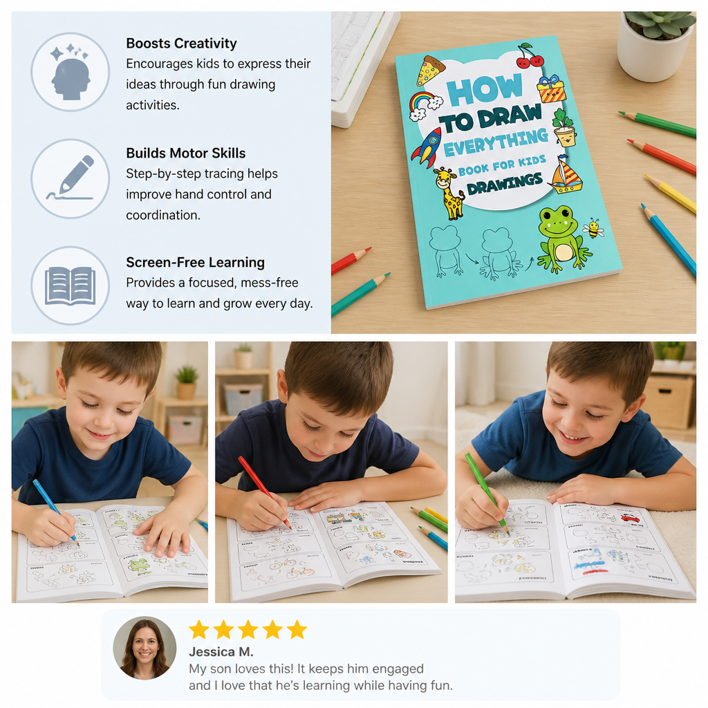 Montessori How to Draw Activity Book – Step-by-Step Learning & Drawing Practice
