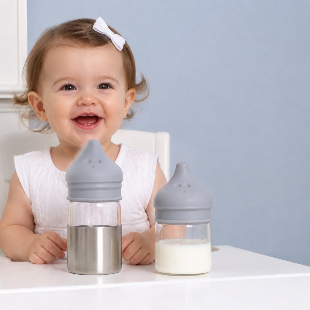 BPA-Free Spillproof Silicone Sippy Cup Lids with Straw