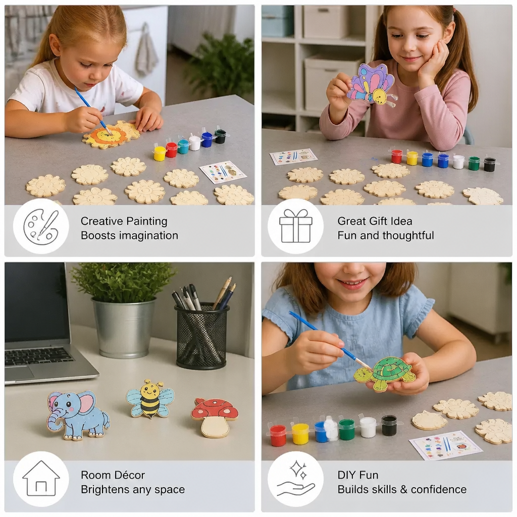 DIY Wooden Paint & Play Craft Kit for Kids