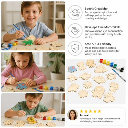 DIY Wooden Paint & Play Craft Kit for Kids
