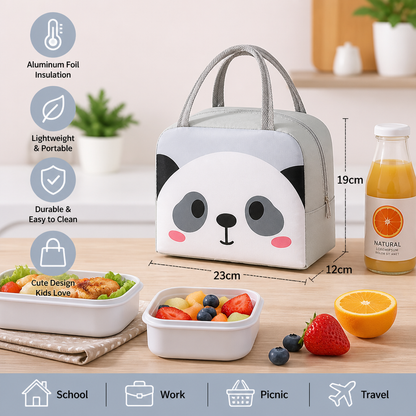 Cartoon Animal Insulated Lunch Bag for Kids