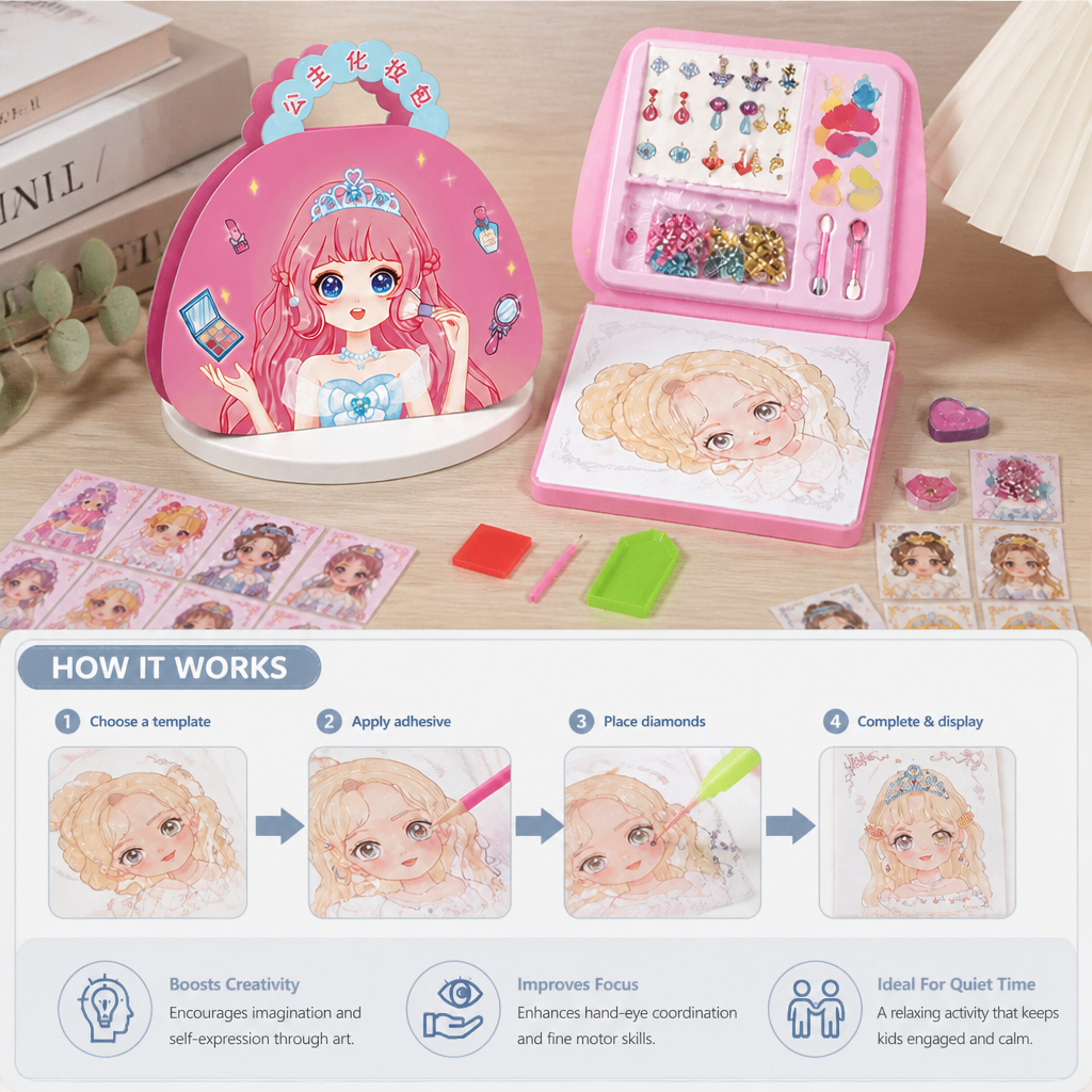 Princess Diamond Painting & Foil Art Book Craft Kit