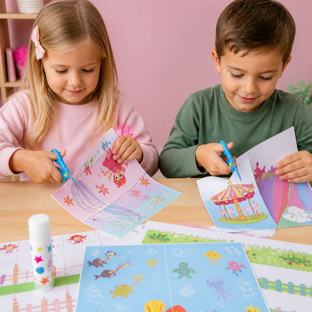 Kids Scissor Skills Activity Book – Safe Cutting Practice with Safety Scissors