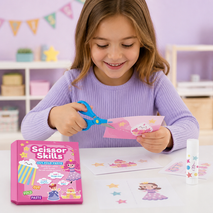 Kids Scissor Skills Activity Book – Safe Cutting Practice with Safety Scissors