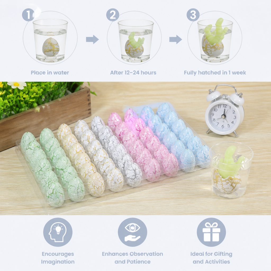 Hatching Dinosaur Egg Kit – Grow-in-Water Dino Eggs with Surprise Toys