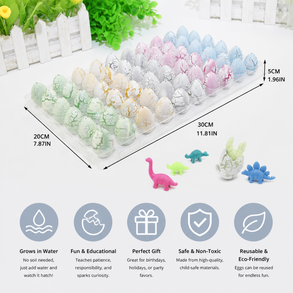 Hatching Dinosaur Egg Kit – Grow-in-Water Dino Eggs with Surprise Toys