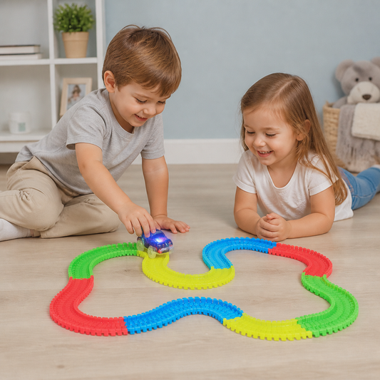 Glow-in-the-Dark Flexible Sand Race Track Set for Kids
