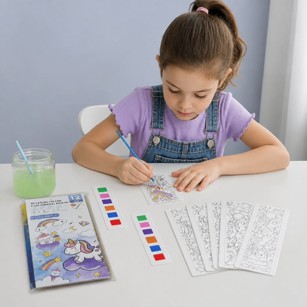 All-in-One Watercolour Painting Book with Built-In Paint & Brush