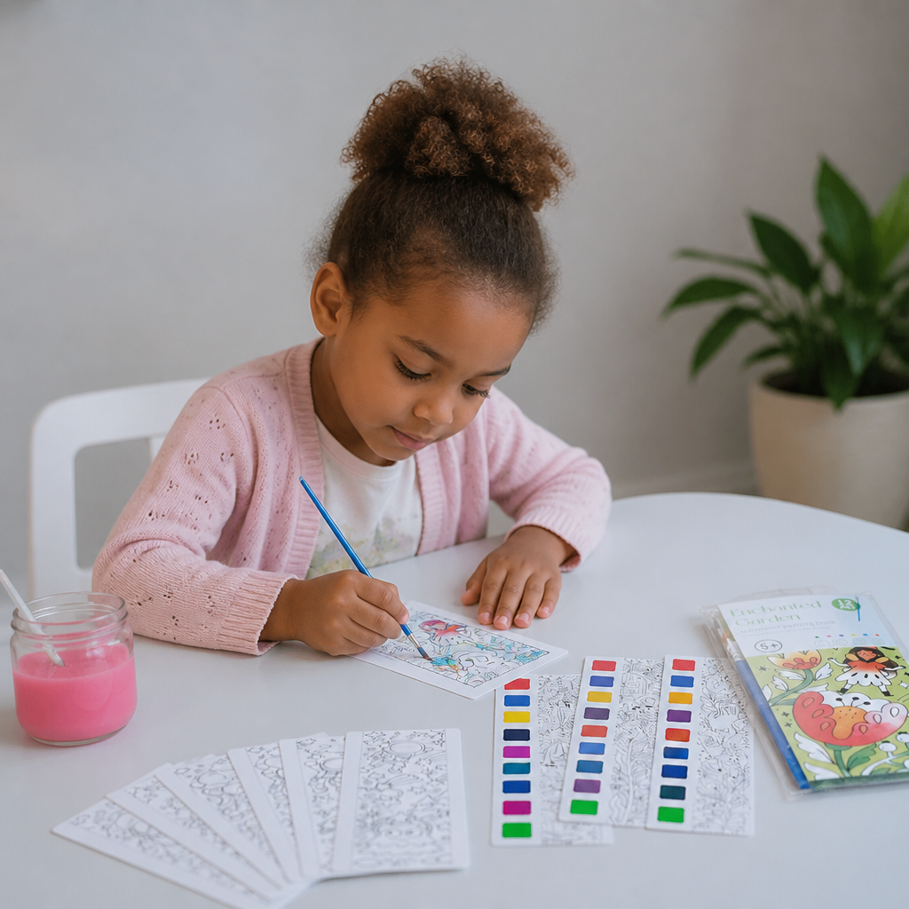 All-in-One Watercolour Painting Book with Built-In Paint & Brush