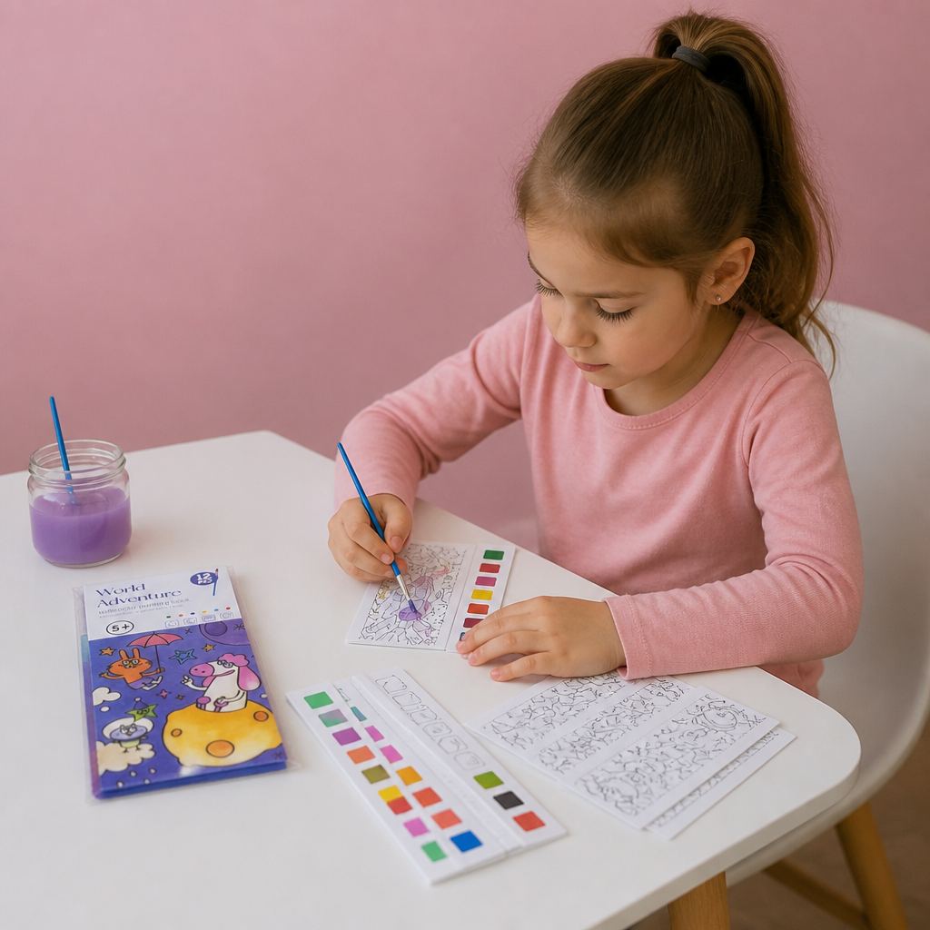 All-in-One Watercolour Painting Book with Built-In Paint & Brush