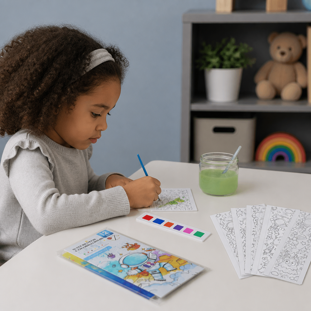 All-in-One Watercolour Painting Book with Built-In Paint & Brush