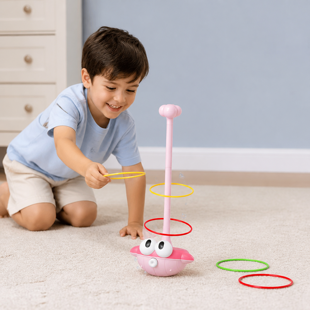 3-in-1 Educational Activity Game – Ring Toss, Basketball & Sticky Ball