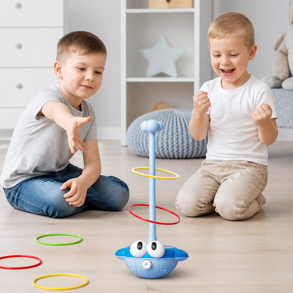 3-in-1 Educational Activity Game – Ring Toss, Basketball & Sticky Ball