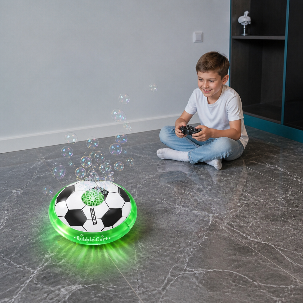 Remote Control Soccer Bubble Ball with Lights & Music
