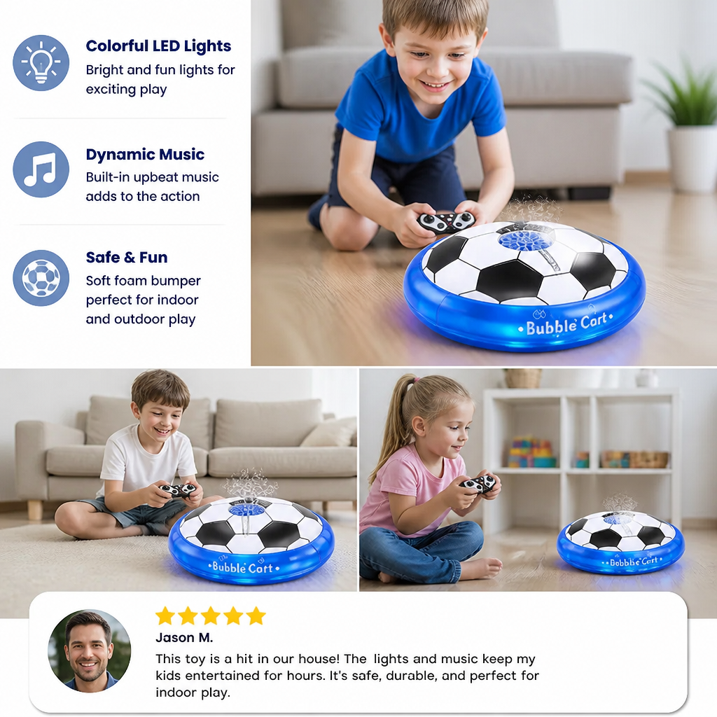 Remote Control Soccer Bubble Ball with Lights & Music