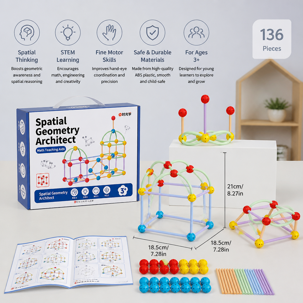3D Geometry Building Kit – Educational Construction & Spatial Learning Toy