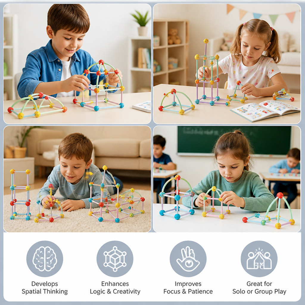 3D Geometry Building Kit – Educational Construction & Spatial Learning Toy