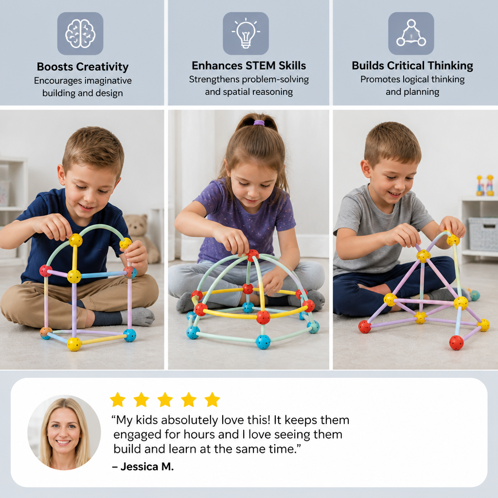 3D Geometry Building Kit – Educational Construction & Spatial Learning Toy