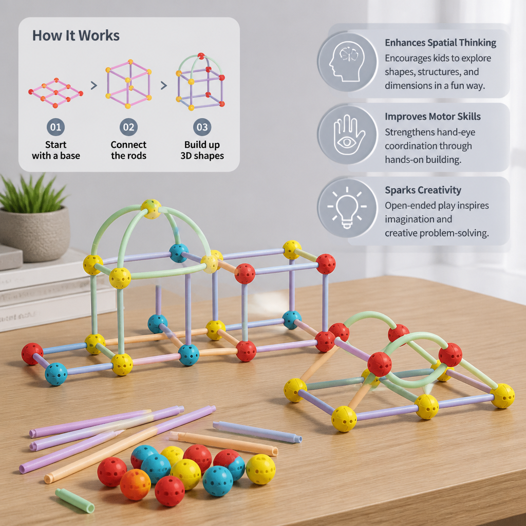 3D Geometry Building Kit – Educational Construction & Spatial Learning Toy