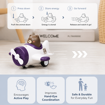 Press & Go Animal Airplane & Truck Toy for Kids