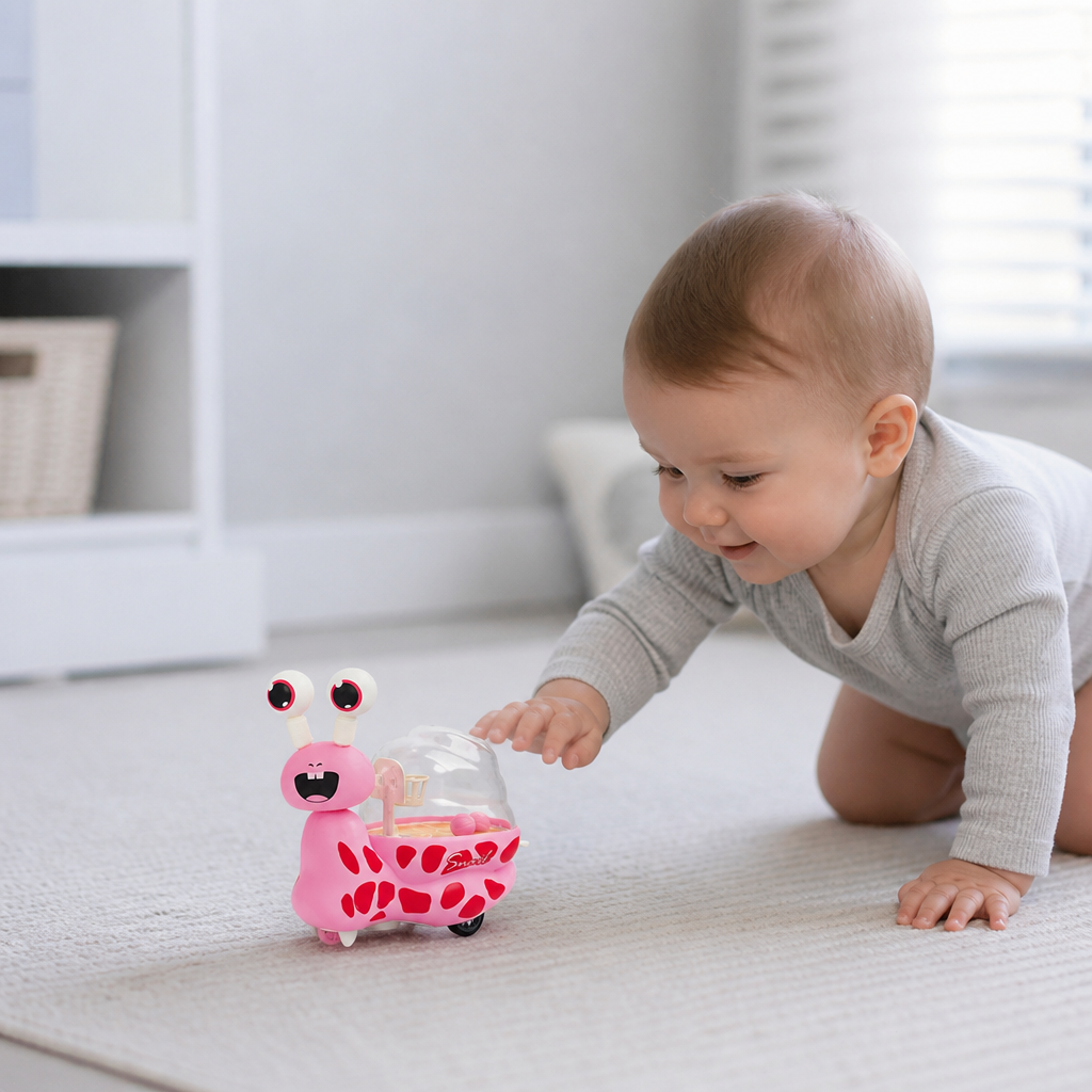 3-in-1 Moving Snail Toy with Basketball Hoop & Telescopic Eyes