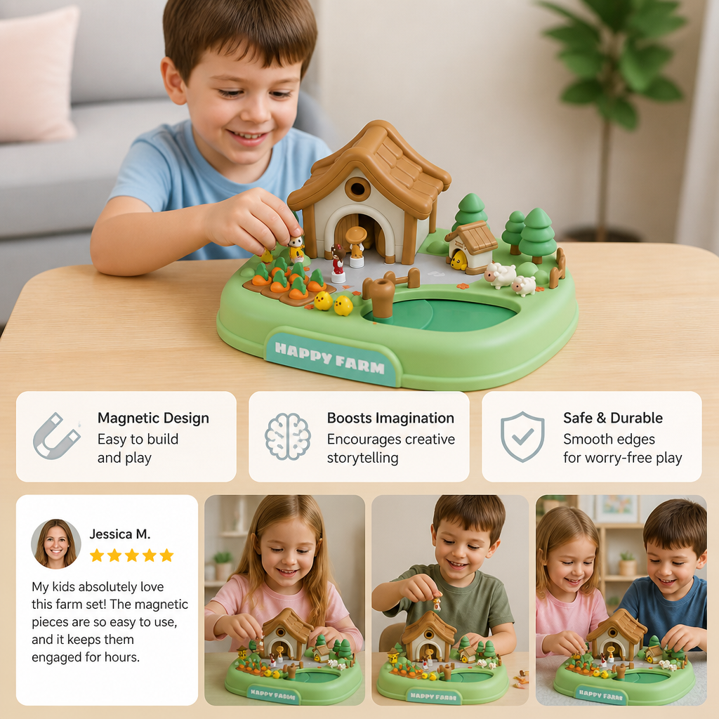 Magnetic Dream Castle & Garden Playset for Kids