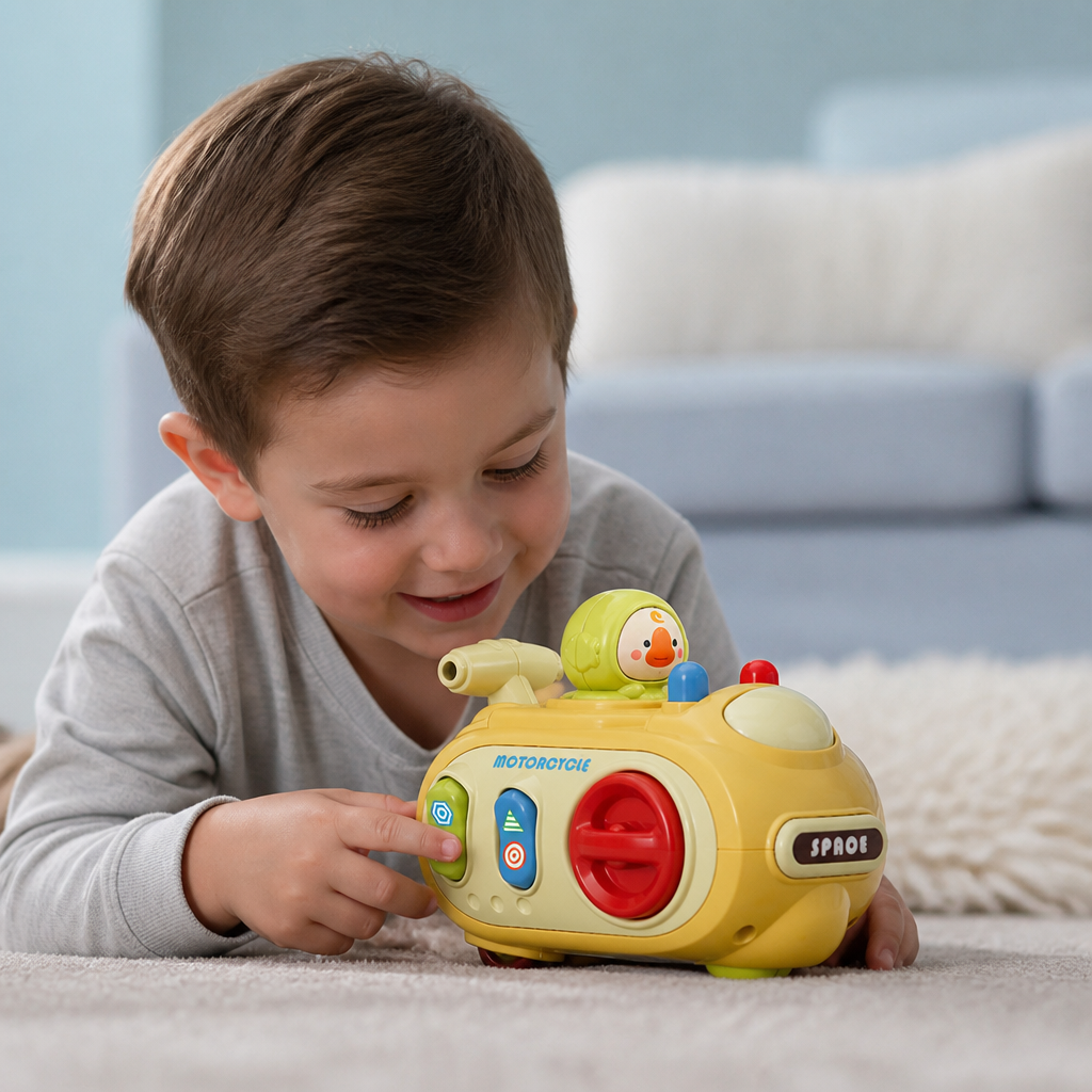 5-in-1 Press & Go Busy Car Toy for Fine Motor Skills Development