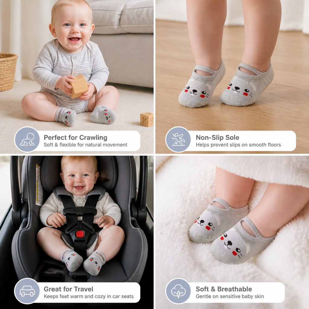 Non-Slip Cartoon Sock Shoes for Babies & Toddlers