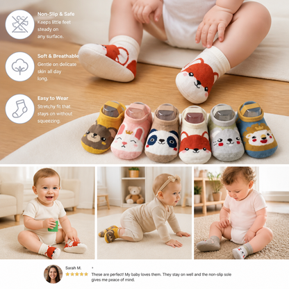 Non-Slip Cartoon Sock Shoes for Babies & Toddlers