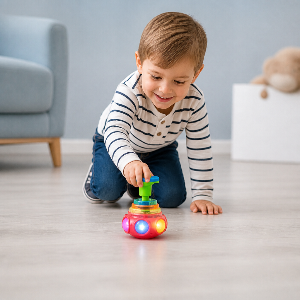 Interactive Light-Up Musical Spinning Top Toy for Kids
