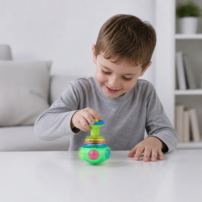 Interactive Light-Up Musical Spinning Top Toy for Kids