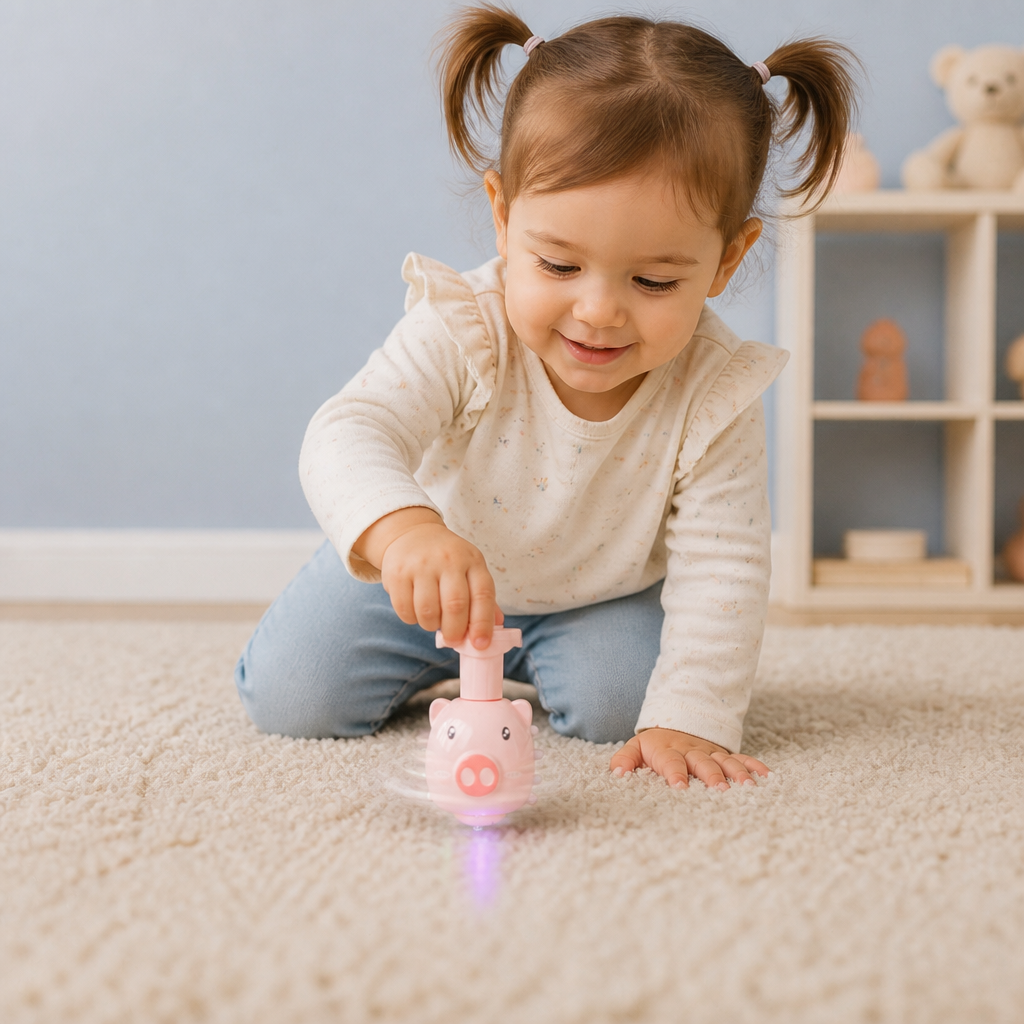 Interactive Light-Up Musical Spinning Top Toy for Kids