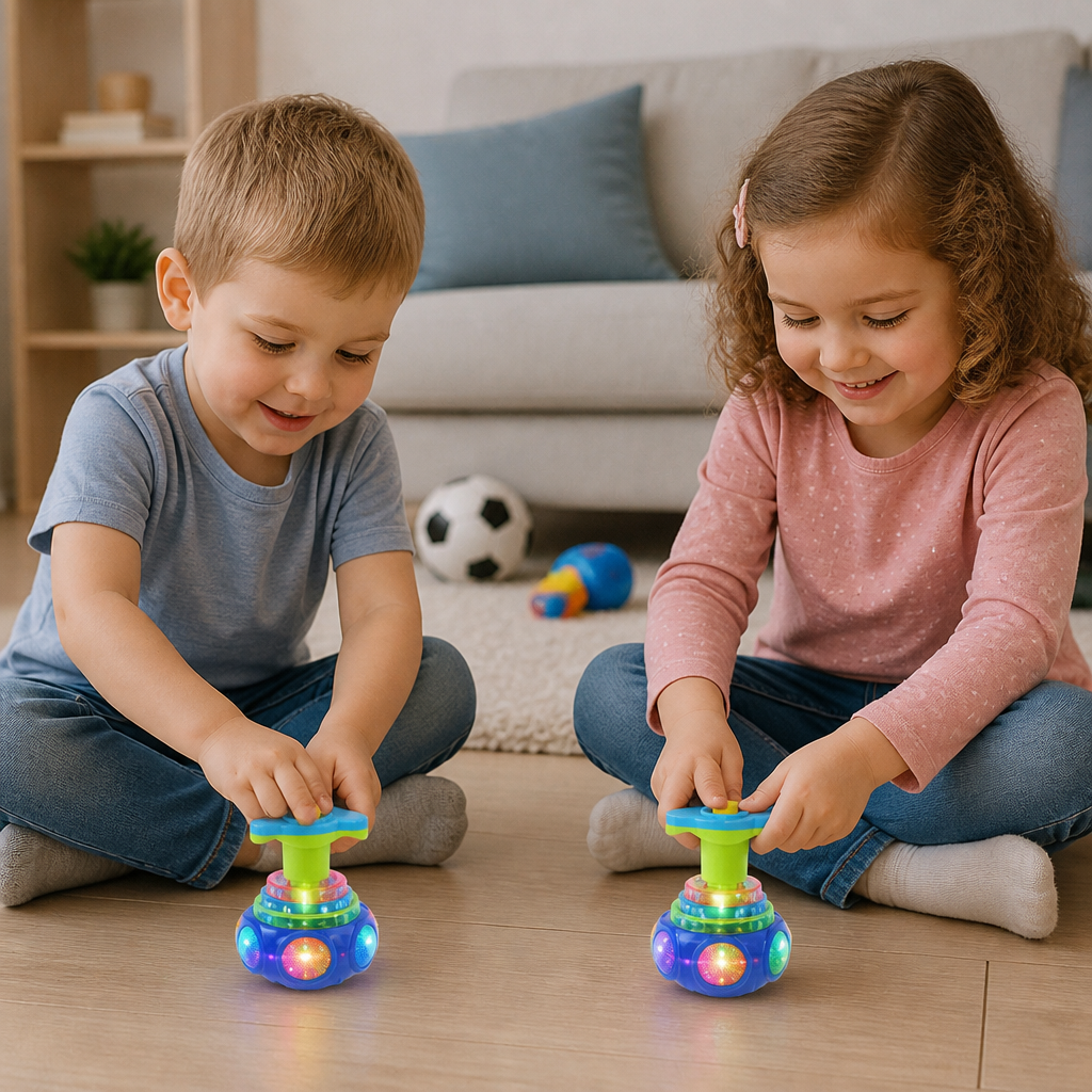 Interactive Light-Up Musical Spinning Top Toy for Kids