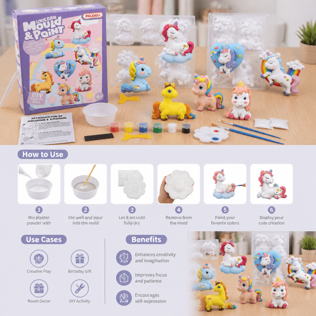 DIY Animal Plaster Painting Kit – Mold, Paint & Create Craft Set for Kids