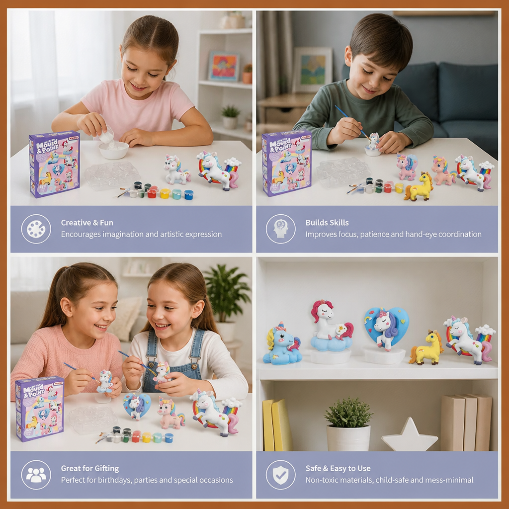 DIY Animal Plaster Painting Kit – Mold, Paint & Create Craft Set for Kids