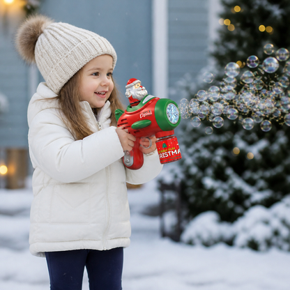 Electric Christmas Bubble Gun with Lights & Sounds for Kids