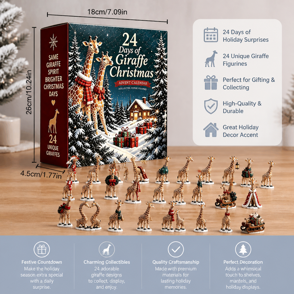 24-Day Christmas Giraffe Figurine Advent Calendar
