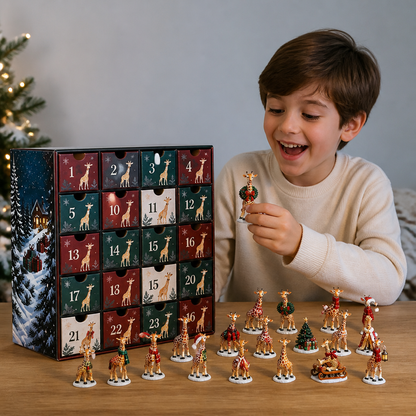24-Day Christmas Giraffe Figurine Advent Calendar