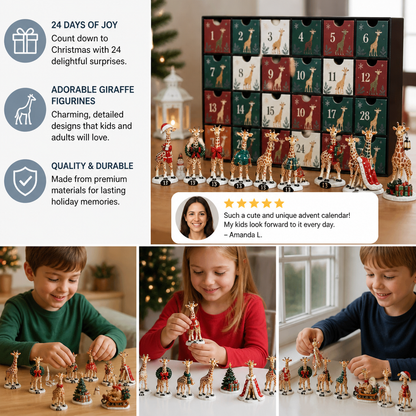 24-Day Christmas Giraffe Figurine Advent Calendar