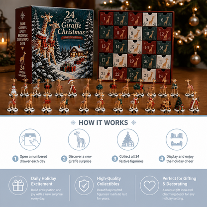 24-Day Christmas Giraffe Figurine Advent Calendar