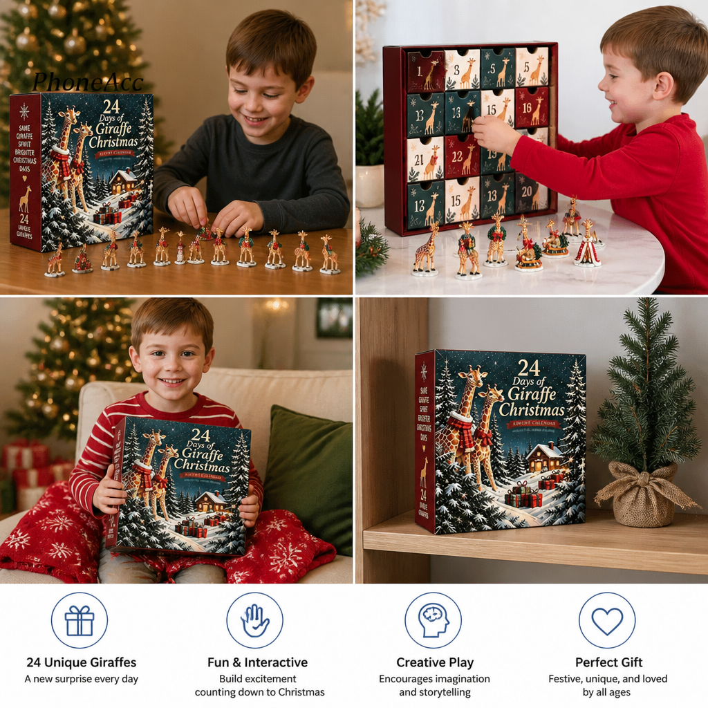 24-Day Christmas Giraffe Figurine Advent Calendar